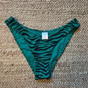 New Green Zebra Print Bikini Bottom